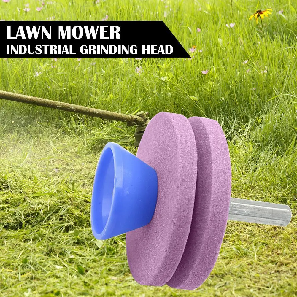Double-Layer Mower Blade Grindstone Multifunction Lawnmower Knife Sharpener Wear Resiatant Grinding Wheel Stone Most Drill knife sharpener,knife sharpening stone