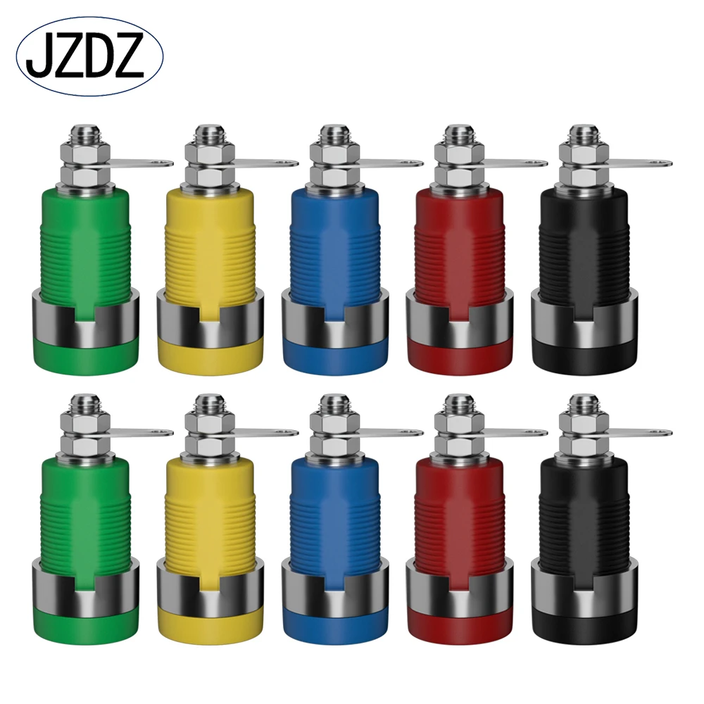

JZDZ 10pcs 4mm Banana Socket Binding Post Banana Plug Jack Electrical Connector DIY Tools Parts J.40018
