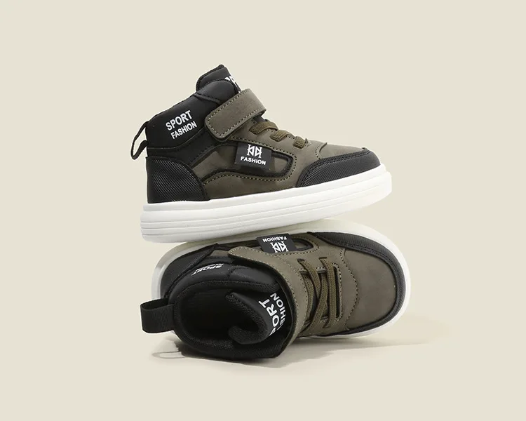 Kinder Frühling Herbst Junge Bord Schuhe Leichte Weiche Sohle Baby Schuh Casual Schuhe High Top Sneakers Mädchen Farbe Blockieren Listen – Detail 7
