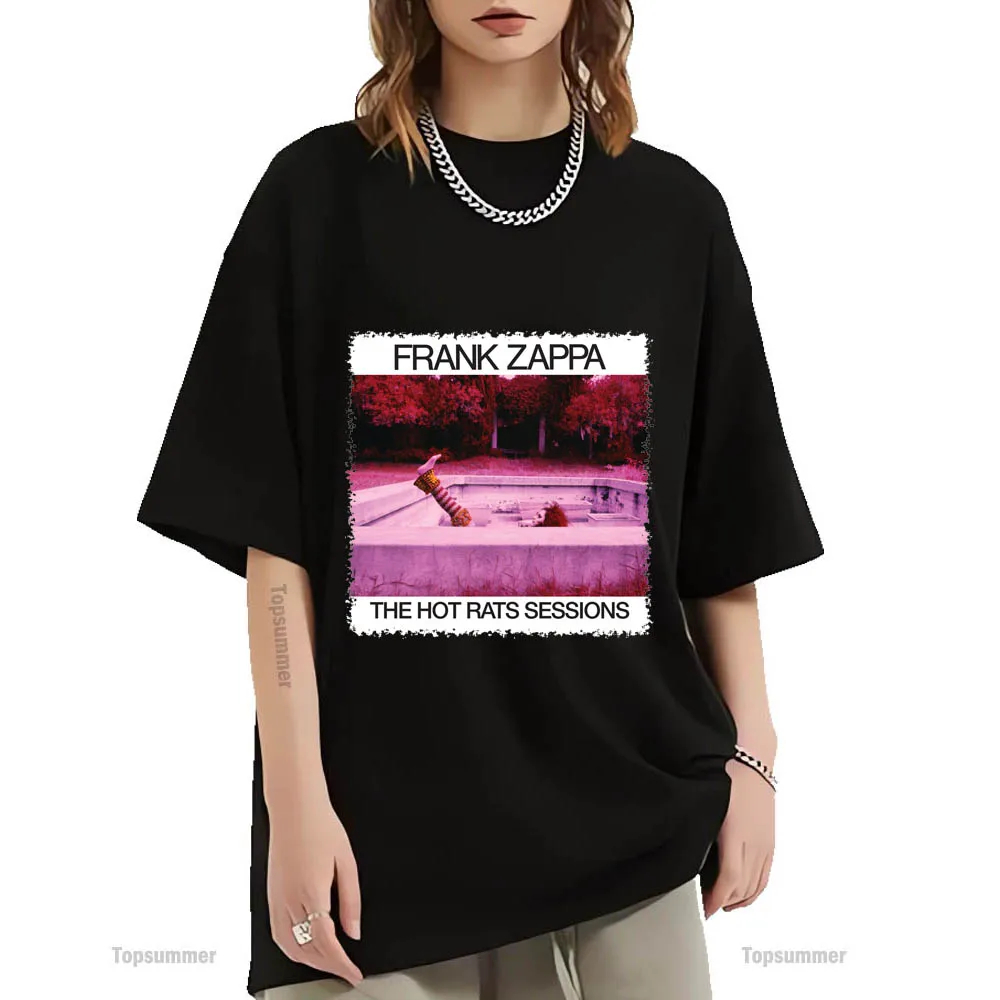The Hot Rats Session Album T Shirt Frank Zappa Tour T-Shirt Mens Metal Rock Maniche Corte Tshirt Donna Oversize Top Tees