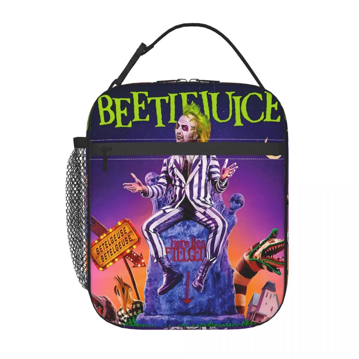 Horror Movie Beetlejuice Insulated Lunch Bags for Camping Travel Fantasy Tim Burton Waterproof Cooler Thermal Bento Box Women