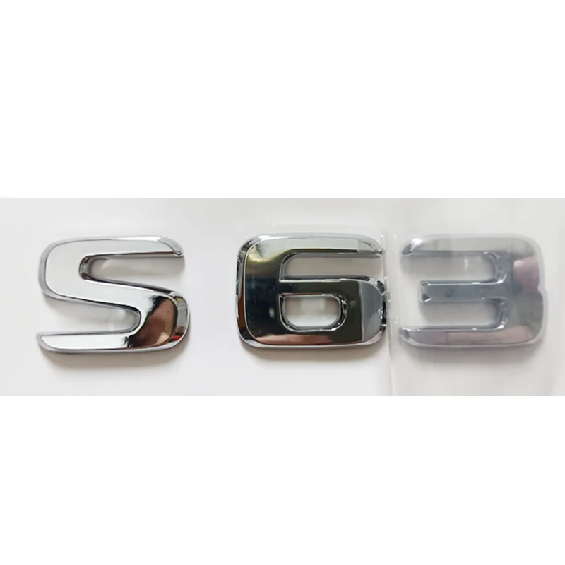 

Chrome Silver Flat ABS Plastic Car Trunk Rear Letters Badge Emblem Decal Sticker for Mercedes Benz S Class S63 AMG