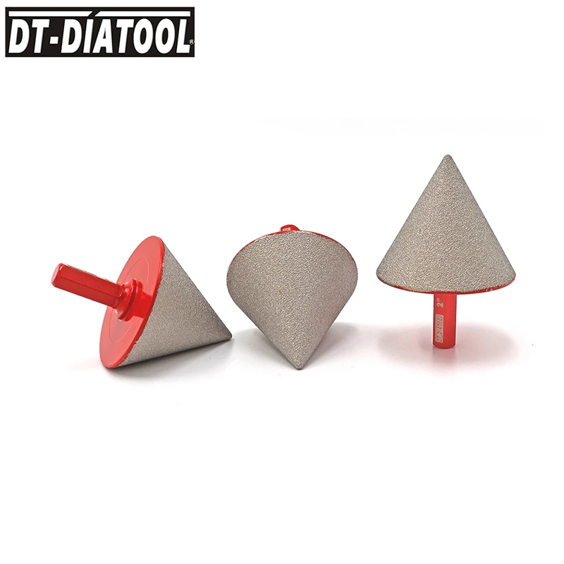 DT-DIATOOL 3pcs Vacuum Brazed Diamond Bits For Finishing Hole Tool Ceramic Dia 50mm Hex Shank Beveling  Core Bits Efficient