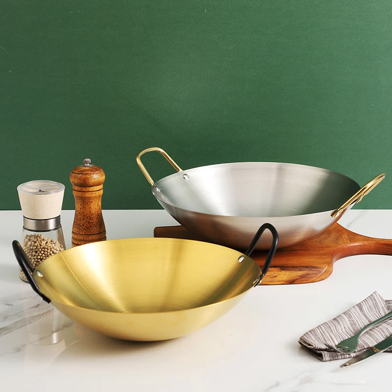 Stainless steel dry pot Thickened golden ear alcohol furnace Household non stick pan Small hotpot Golden Dry Pot pots and pans