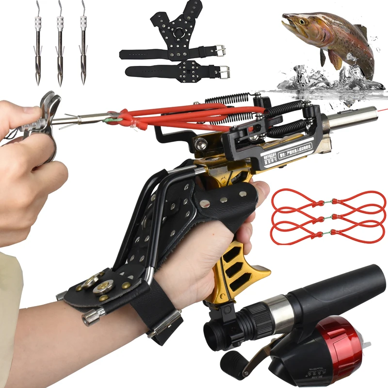 Metal-Wrist-Support-Fish-slingshot-Outdoor-Catapult-Fish-Dart-Steel ...