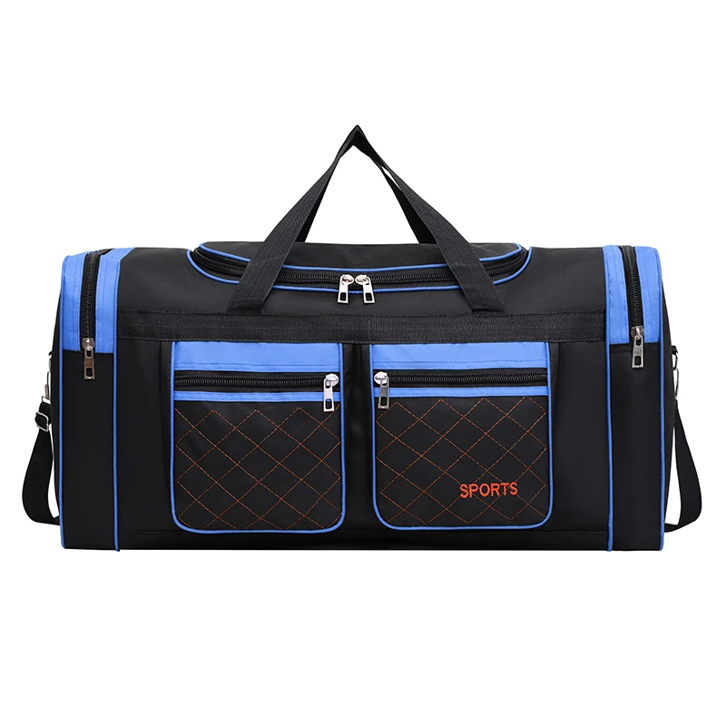 Men's Versatile Travel Luggage Bag - Spacious Multi-Pocket, Foldable with Secure Zipper Closure, Perfect for Trips and Sports Essentials