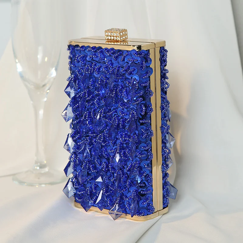 New Women Tassel Evening Clutch Bags Diamond Hasp Wedding Banquet Shoulder Bags Bling Sequins Wallets With Chain 9 Colors