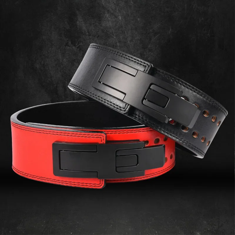 Weight Lifting Leather Belt Powerlifting Gym Belt Lower Back Support for Weightlifting Deadlifts Squats Powerlifting Lever Belt