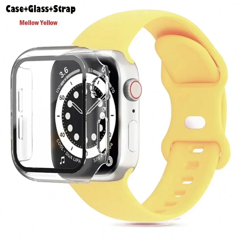 Premium Silicone Watchband with Glass Case