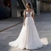 Sexy Backless Women Wedding Dresses Shine Tulle A-Line Bride Gowns Mopping Length Graduation Vestidos De Novias 2024 Customized 1