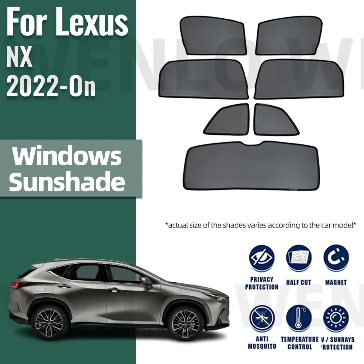 Per Lexus NX 2022 2023 2024 350H NX350H Parabrezza Anteriore Telaio Tenda Magnetica Auto Parasole Scudo Lunotto Laterale Posteriore Parasole  34
