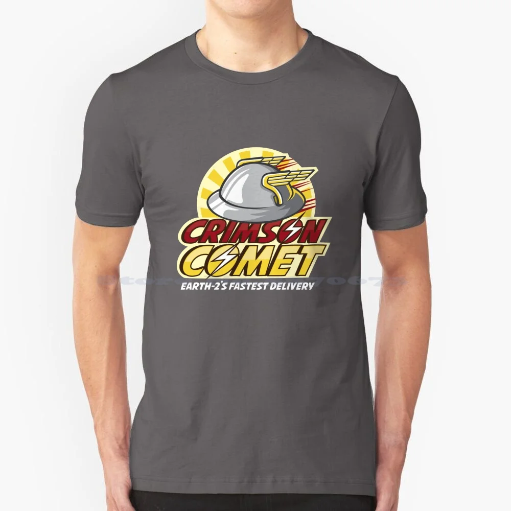 Maglietta Crimson Comet Delivery 100% Cotone Tee Cw Flash Cw Jay Garrick Barry Allen Superhero Teddy Sears Crimson Comet
