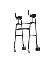 Folding Standard Platform Walker with 5’’ Wheels Removable Padded Armrests 300lbs with Arm Support for Senior Handicap Disabled 1