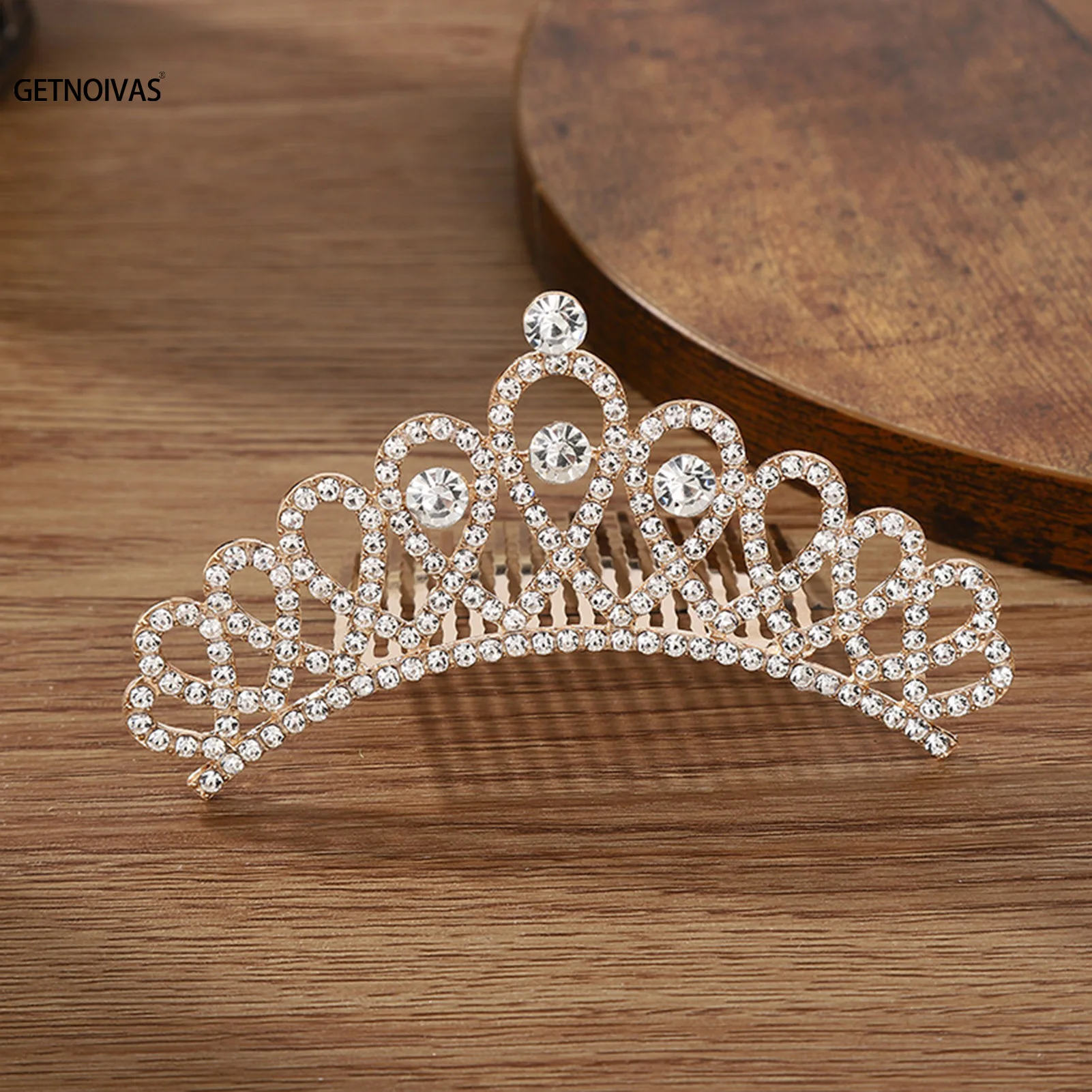 Silver Comb Crown, Bridal Crown, Wedding Hair Jewelry, Homecoming Prom Crown Silver Rhinestone Crystal Tiara: Wedding Bridal Prom Crown  main image 2