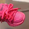 Girls Sneakers 2024 Spring Autumn Kids Casual Sport Shoes For Girl Hot Pink Color Children Soft Breathable Running Shoes 4