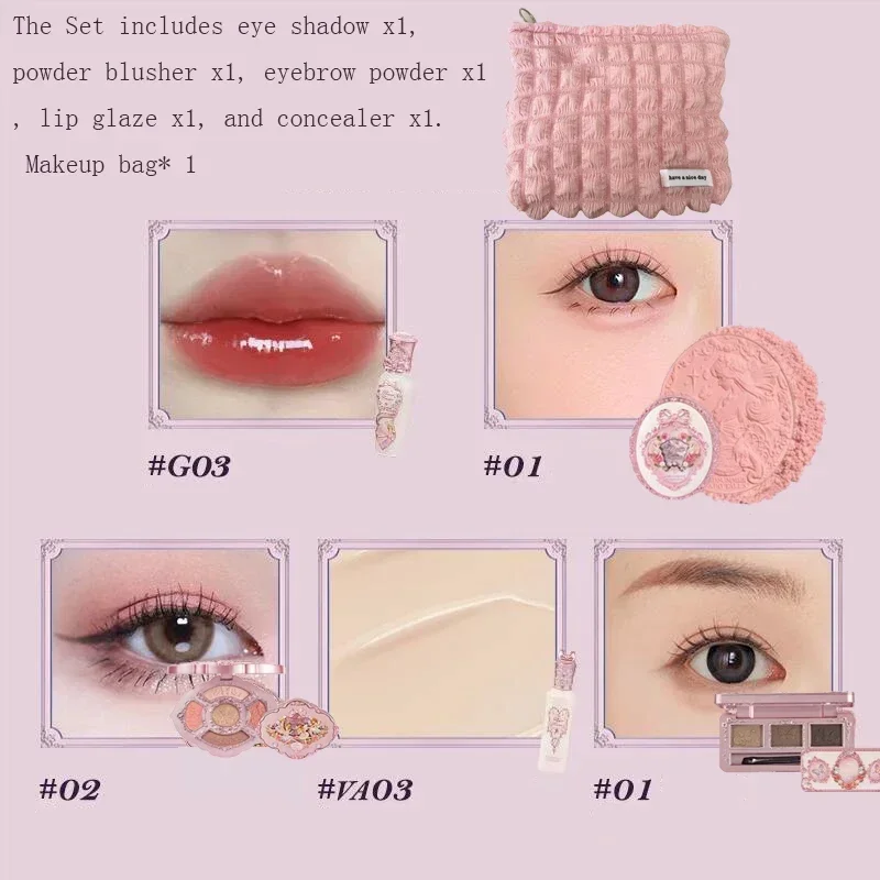Flower Knows Midsummer Fairytales Series Eye Shadow Palette Blusher Eyebrow Powder Concealer Lipgloss Make Up Sets Cosmetics 6
