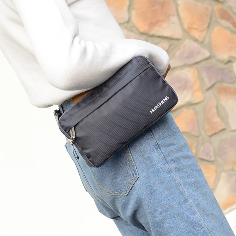 Men Nylon Belt Bum Waist Phone Fanny Pack Crossbody Shoulder Sport Bag