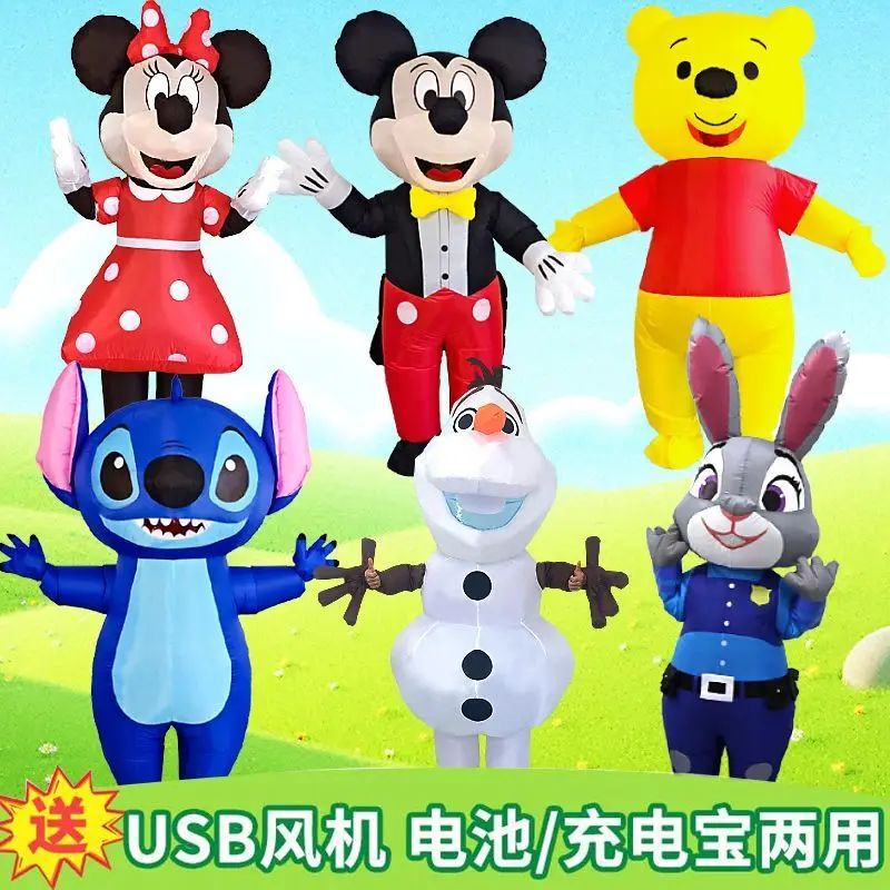 Costumes Gonflables Disney: Mickey, Minnie, Stitch, Olaf, Winnie