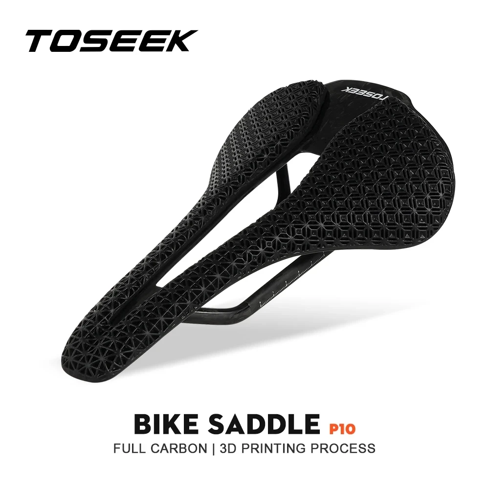 

TOSEEK P10 Full Carbon 3D Printed Bike Saddle Bicycle Seat Cushion Ultralight Road MTB Mountain Bike Seating Cycling parts