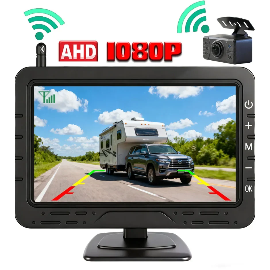 Auto achteruitrijcamera met 4.3 ''LCD Monitor Achteruitkijkspiegel Backup Camera IP68 Waterdichte Nachtzicht Kit Parking Assistance Systeem