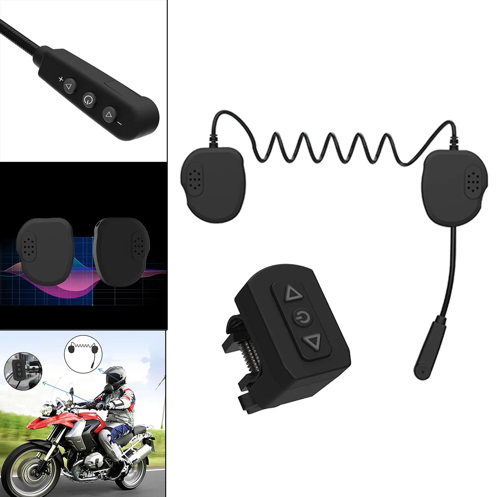 Verdrahtet Helm Sprechanlage System Bluetooth Headsets Motorrad Mikrofon 