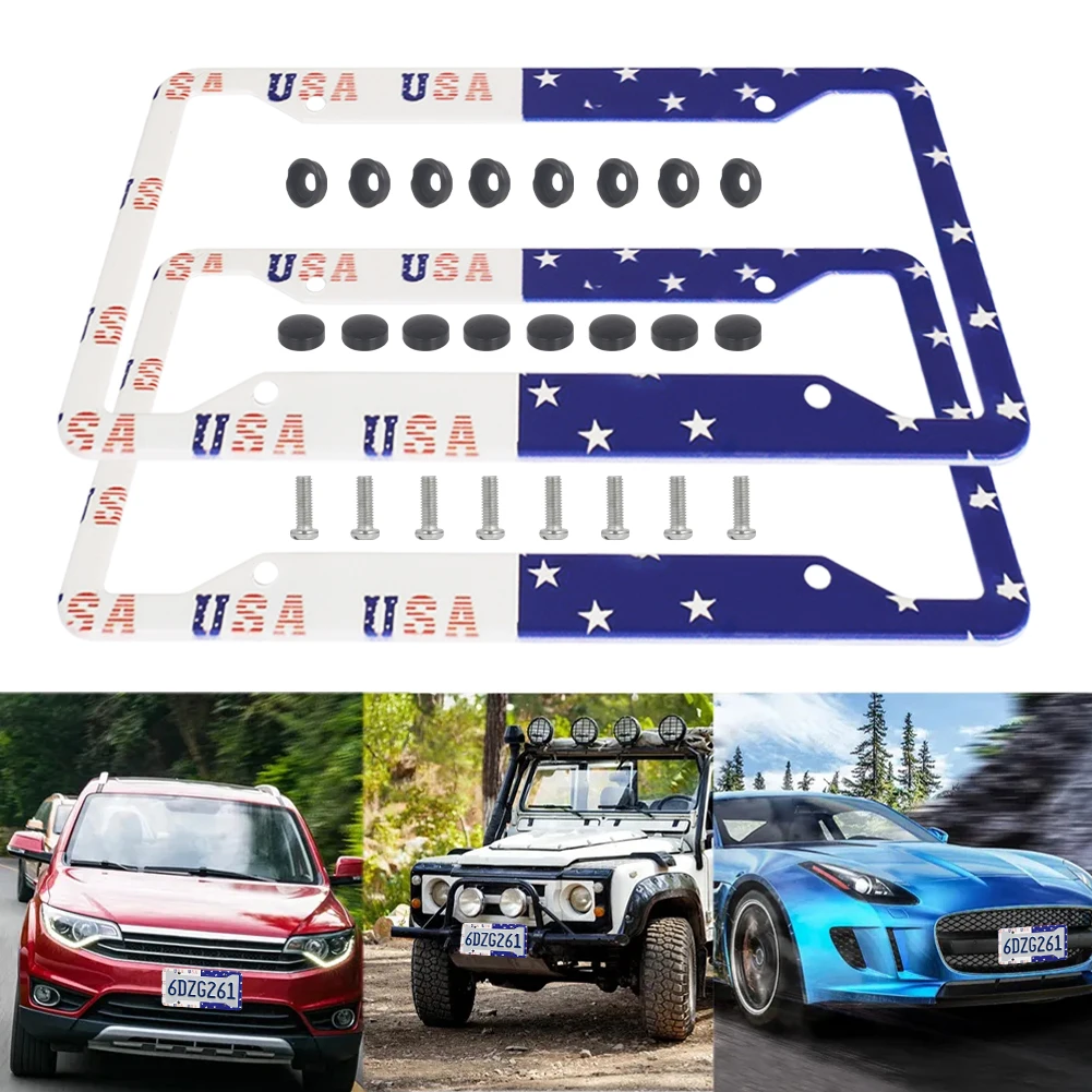 

Universal License Plate Frame 31x16cm USA License Plate Cover Aluminum License Plate Holder UV Coated Protection Car Accessories
