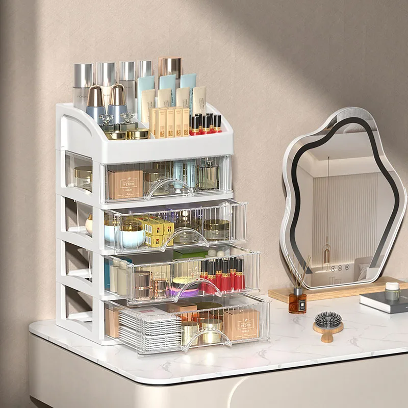 Makeup Storage Box Desktop Storage Box Multi-layer Cosmetics organizer Drawer Jewelry Box Makeup organizer Multi-functional Plastic Storage Cabinet