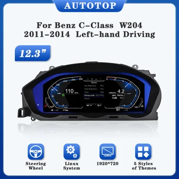 AUTOTOP Panel de instrumentos digitales para coche de 12,3 pulgadas de Mercedes Benz C W204 2011-2014, cabina Virtual de sujeción automática gasolina diésel 1