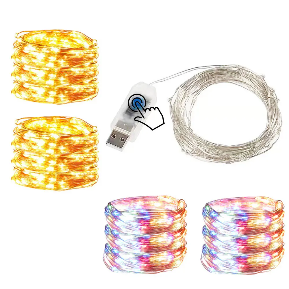 USB String Lights Copper Wire Fairy Lights outdoor waterproof Garland For Holiday Christmas Party Wedding DIY Decoration Luces flat led par stage light rgbw 12x3w disco party lights laser dmx luz dj effect controller dj equipment projector luces discoteca