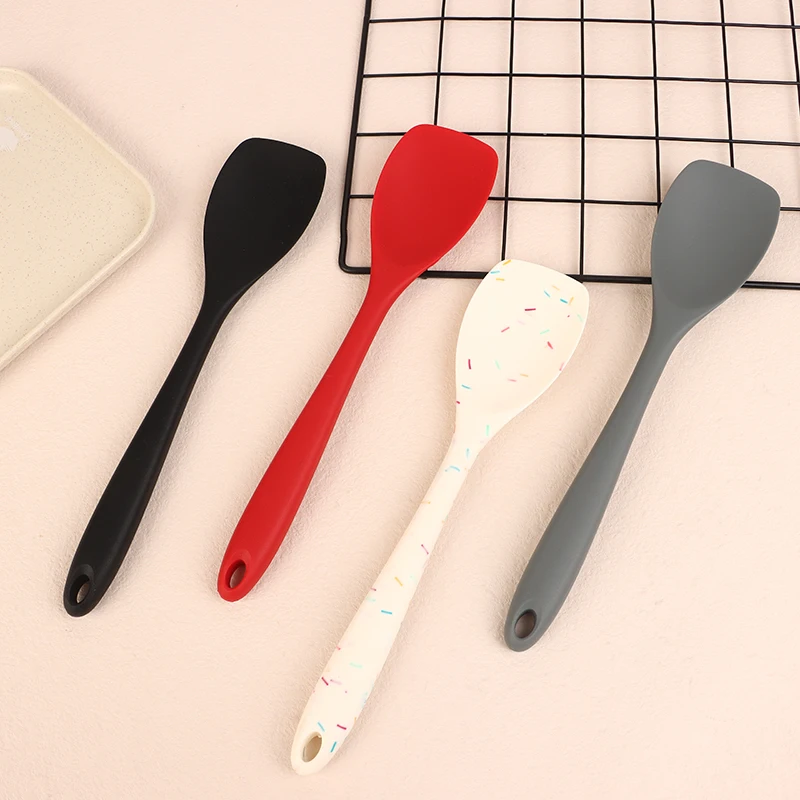 Food Grade Silicone Spoon Spatula Heat Resistant Cooking Spoon Nonstick Baking Scraper Stirring Scooping Salad Mixing Spoon 2