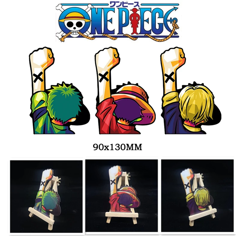 

1PCS ONE PIECE Monkey D. Luffy 3D Gradient Sticker Magic Sticker Creative Magic Car Sticker Notebook Luggage Decoration
