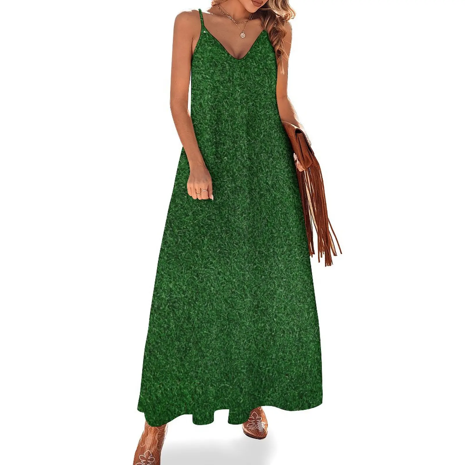 Grass turf, fake grass, green grass Sleeveless Dress fairy dress dress for women 2024