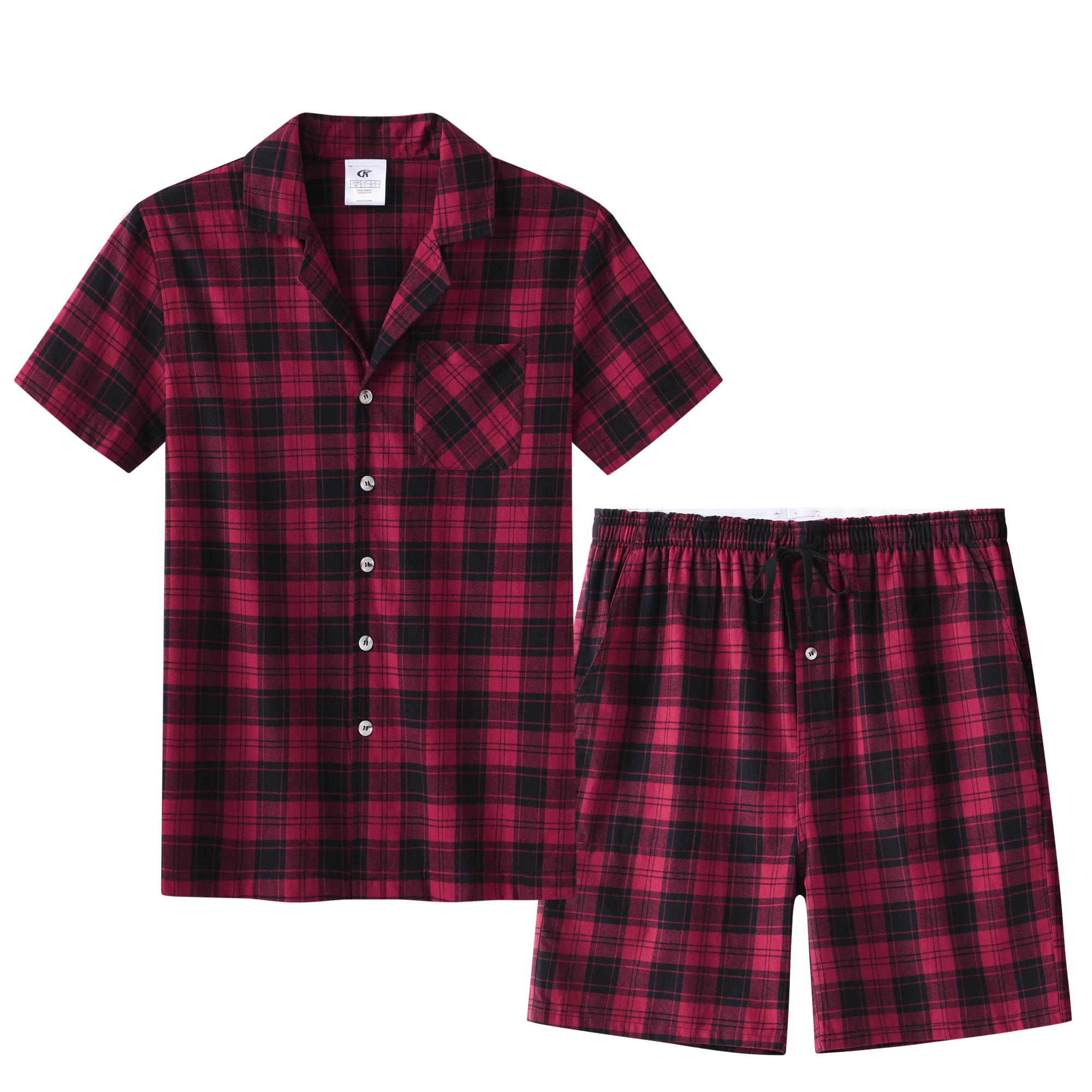 Men Summer Short Pajama Set 2Pcs Cotton Breathable Crop Pajama Short Sets Bottoms & Tops Cozy Suit for Home Outdoor pajama sets