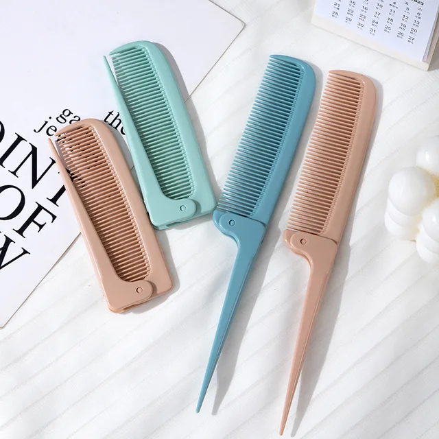 1pc Portable Mini Foldable Pocket Combs Anti-static Travel Oil Head Hair Brush For Men Women Hairdressing Styling Beauty Tools 2