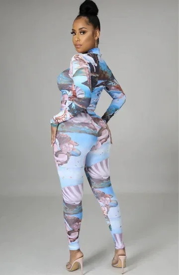 Fashionable Digital Print Sexy Bodysuit Tight Painted One-Piece Suit for Men And Women Comfortable Underwear Home Clothes