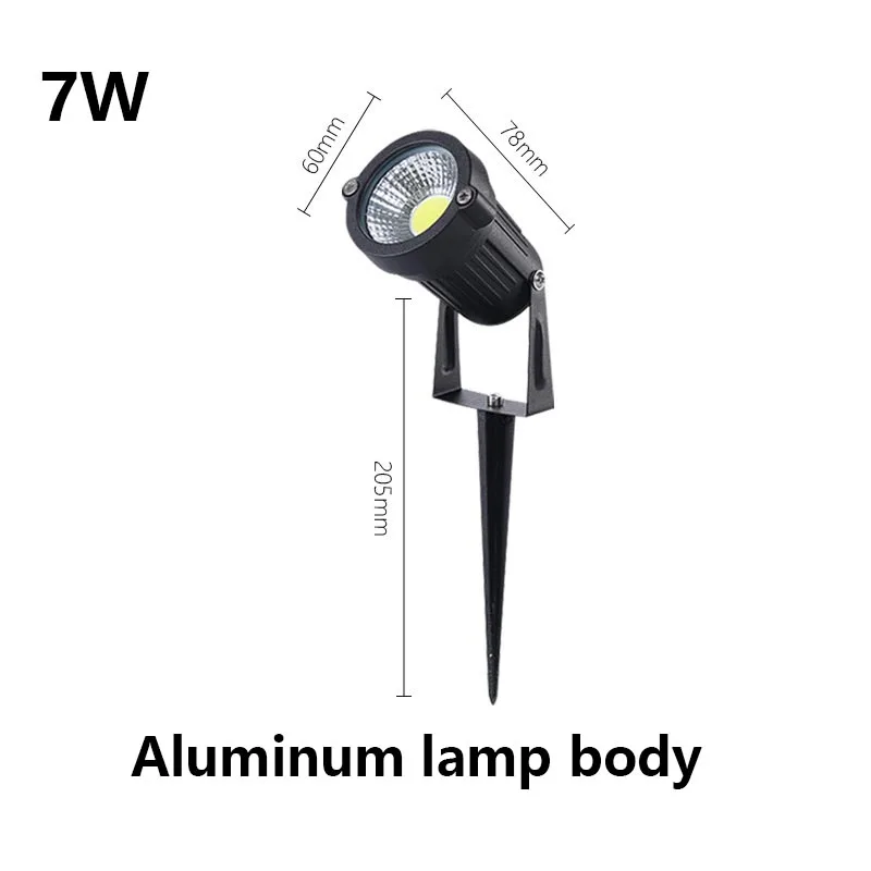 1 Meter Wire Outdoor IP65 LED Garden Lights Waterprof Lawn Lamp 220V110V24V Landscape Spike Spotlights Aluminum Lamp Body