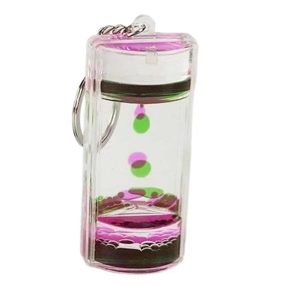 Oil Drop Hourglass Creative Crystal Pendant Colorful Liquid Floating Keychain Home Decoration Stress Relief Children Sandglass sand timer liquid hourglass timer colored hourglass