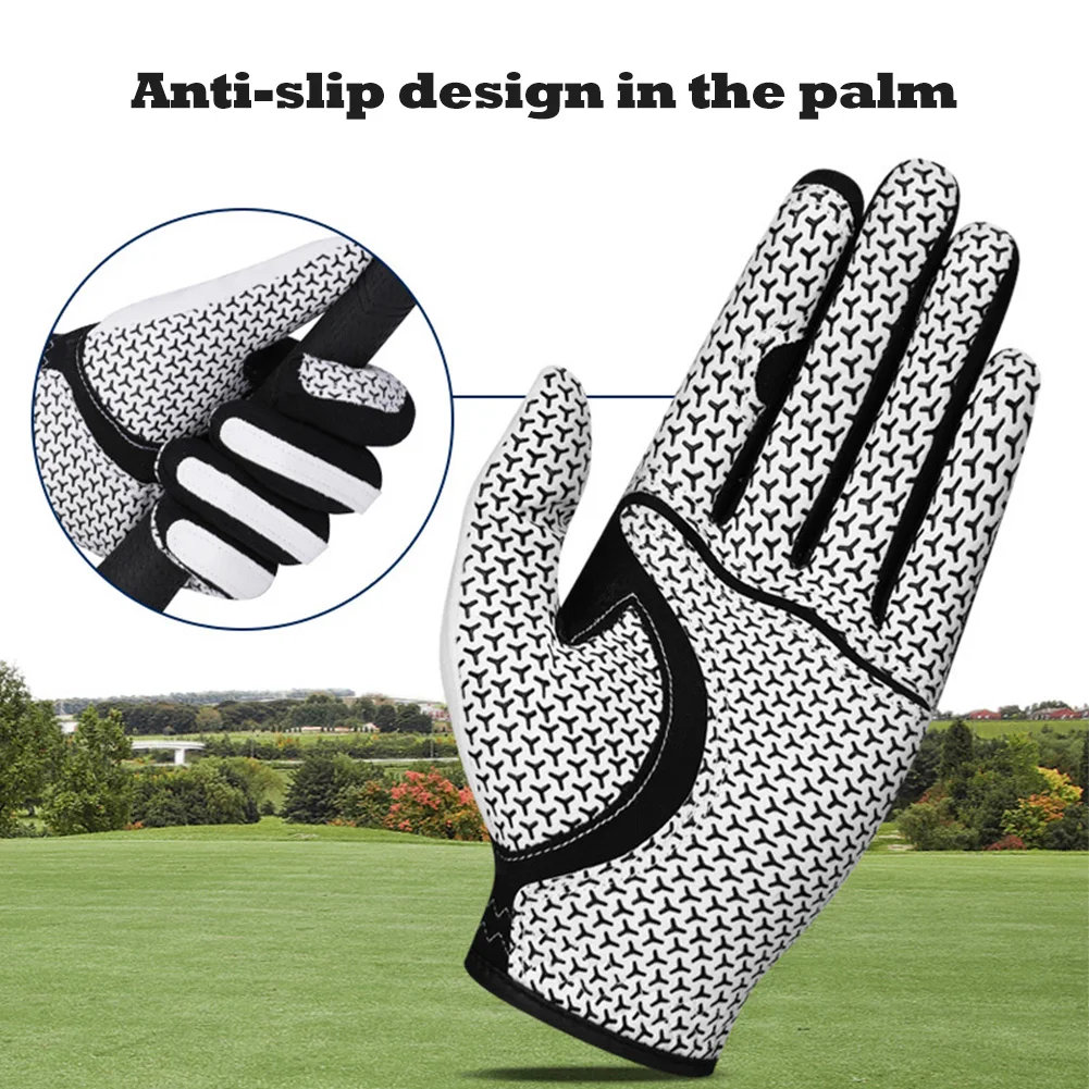 Golf High Elastic Magic Gloves Non slip Breathable Super Fiber Cloth Gloves for Men's Single Left Hand Blue Grey White