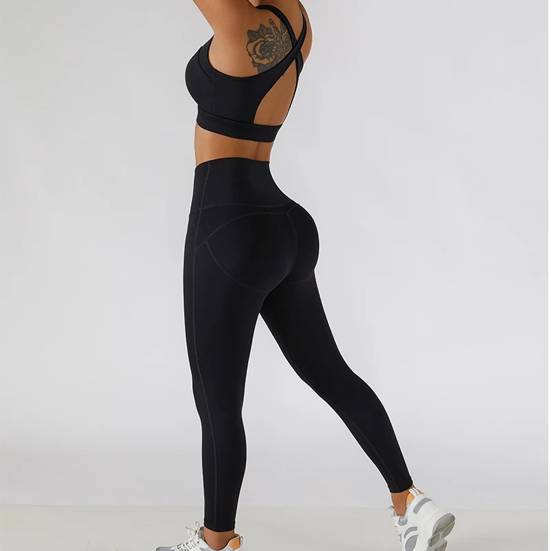 Conjunto deportivo de Yoga con cremallera y cintura alta para mujer, ropa  Sexy para hacer ejercicio, ropa deportiva para mujer, Top corto, atuendo  para Fitness