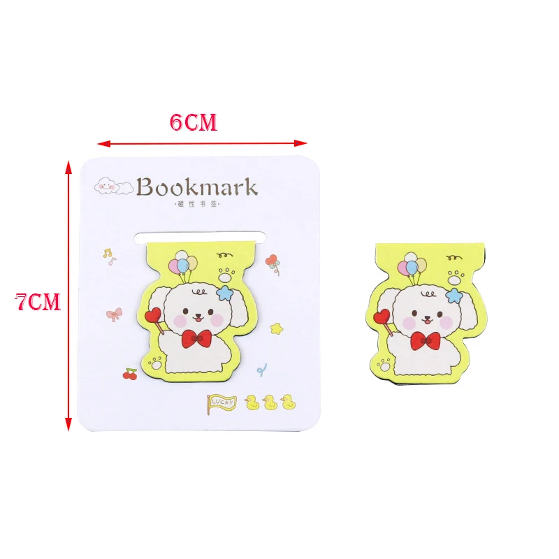 Magnetic Bookmark Cartoon Bear Rabbit Cat for Reading Gift