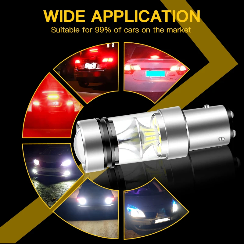 2PCS LED BAZ15D P21/4W LED    ڵ    극ũ    DRL 12V