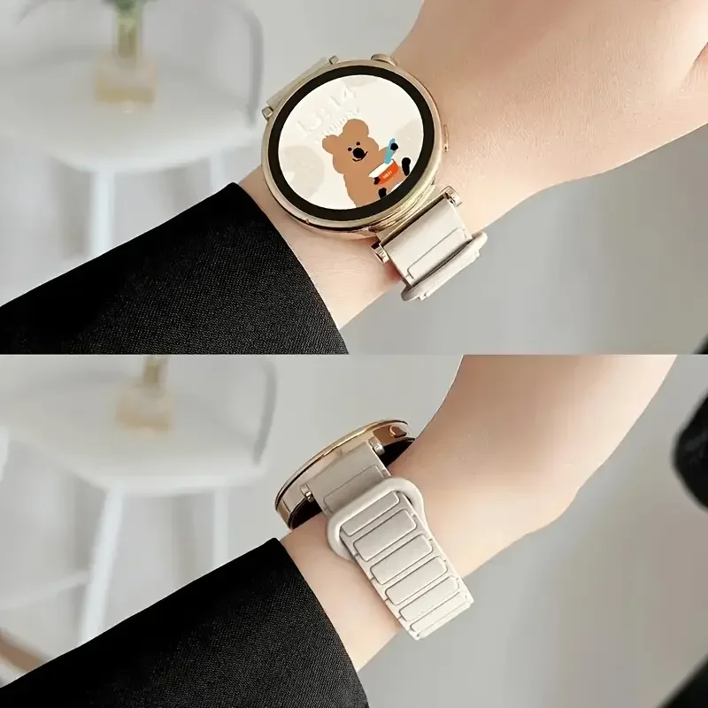 Magnetic Loop Waterproof Silicone Watch Band - Universal 20mm 22mm Bracelet Strap