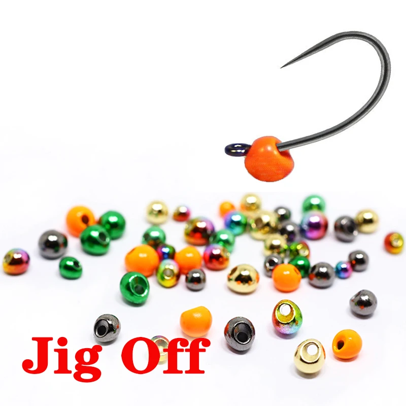 20-teiliges Set Fliegenbinden aus Wolfram-Jig-Off-Nymphen-Perlen, schnelles Waschbecken, versetzte Wolfram-Jig-Perlen, 2,3 mm–3,8 mm Kopfperlen, Fliegenbindematerialien – Detail 1