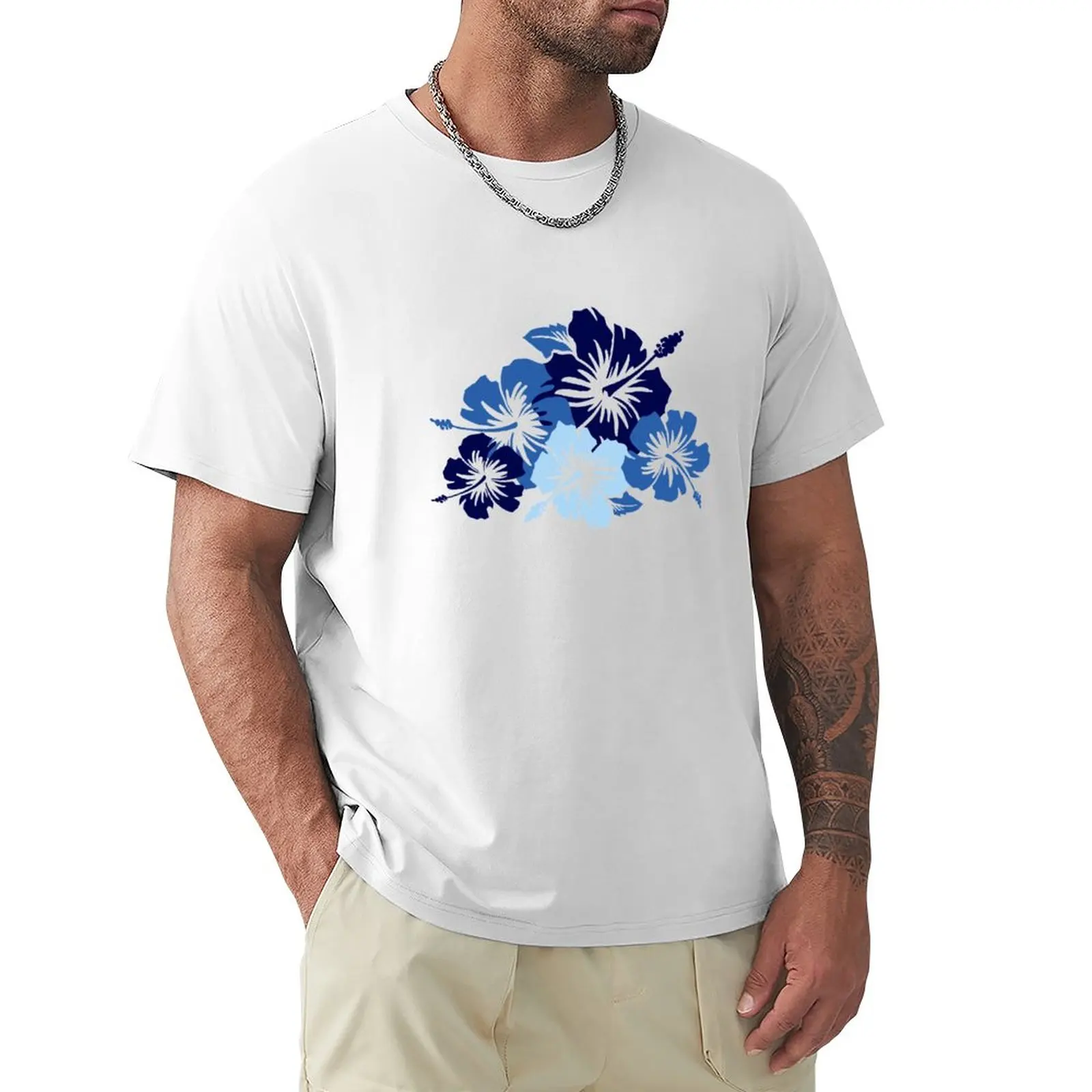 

Epic Hibiscus Hawaiian Floral Aloha Shirt Print - Blue T-Shirt t shirt man blank t shirts black t shirts for men