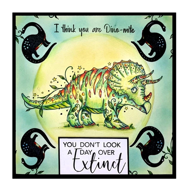 Welcome To Joyful Home Dinosaur Clear Stamp - 11x20cm Acrylic Stamp For Card Making & Scrapbooking