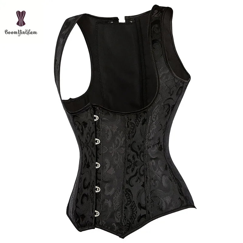 High quality slimming waist body shaper wholesale price bustier spiral steel boned waist trainer corset vest Tank Floral Bustier