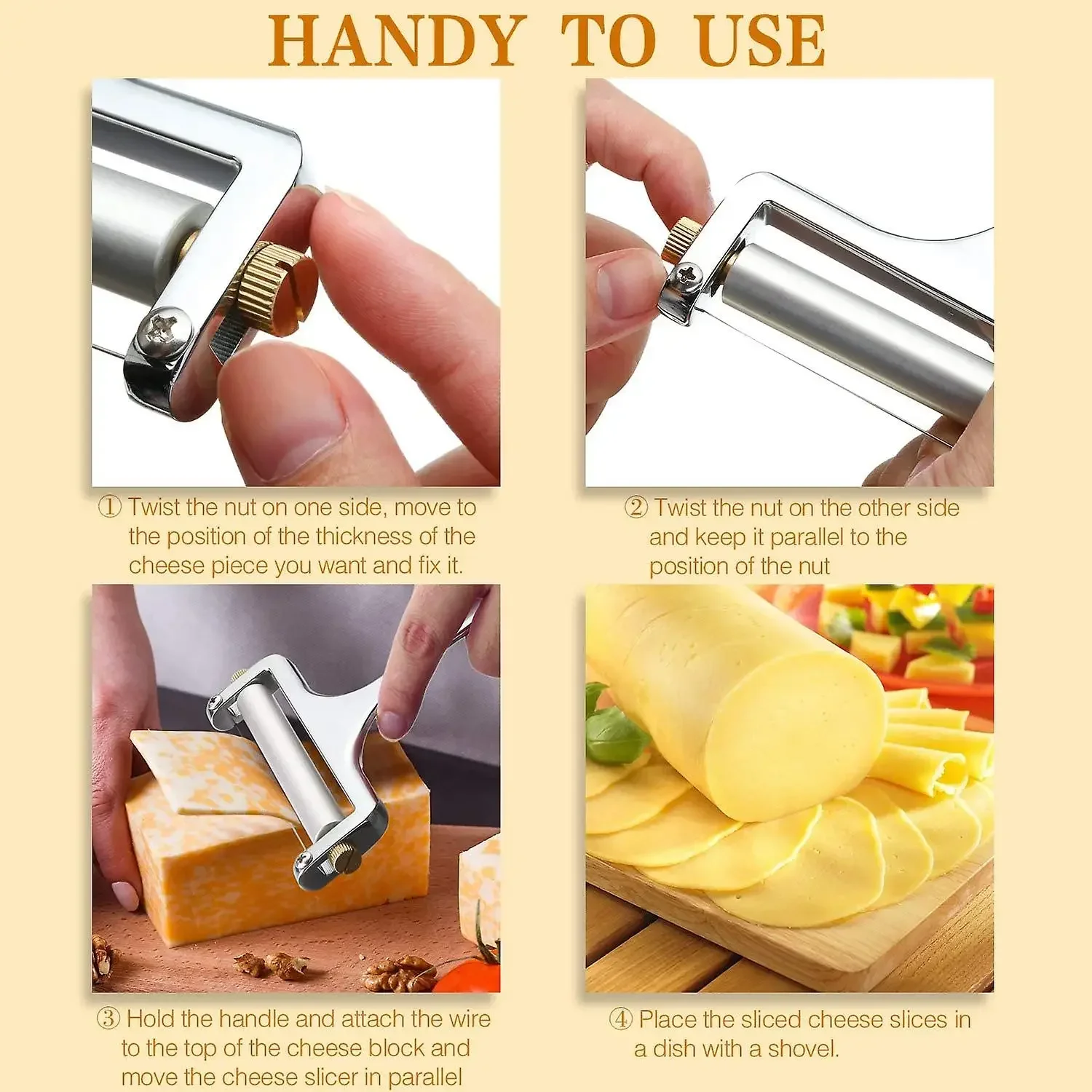 Cheese Slicer Adjustable Thickness Cheese Tools for Cheddar Gruyere Raclette Mozzarella Block cheese slicer