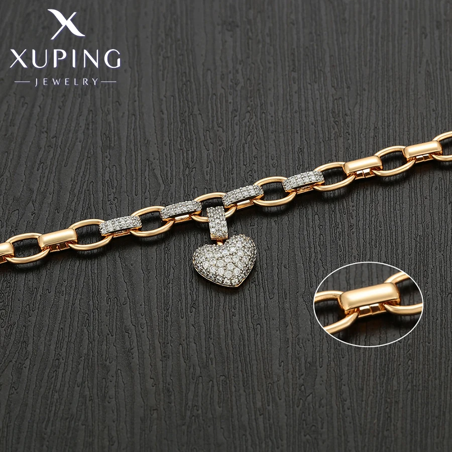 Xuping Jewelry New Arrival Bead Charm Popular Plated Heart Romantic Charm Fashion Bracelet for Women Gift X000827320