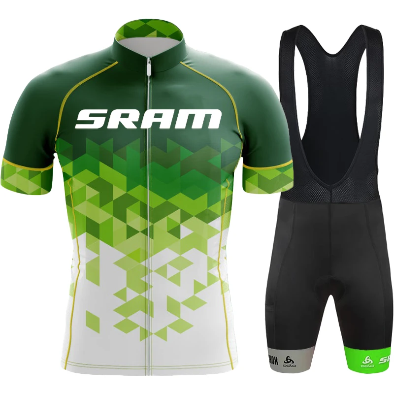 Men's Cycling Outfit Set Mtb Suit SRAM Clothing Man Laser Cut Summer Jersey 2025 Bib Road Bike Uniform Blouse Jerseys Clothes 5