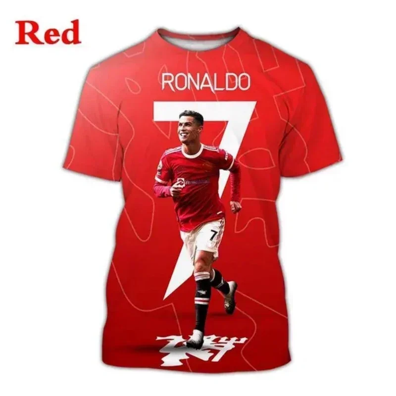 

Fashion Cristiano Ronaldo Football Star 3D Printing T Shirt Summer Casual Men's Cool Round Neck Short Sleeve Hip Hop Kid T-Shirt